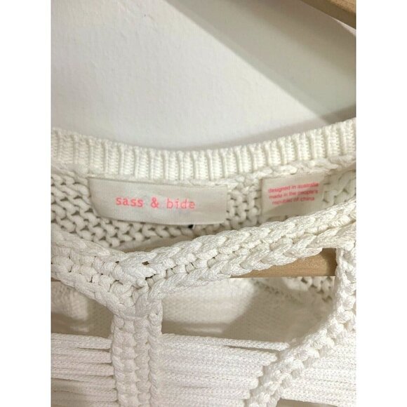 Sass & Bide Australia Size Small Mojo Kiko Knit Top White Designer GORGEOUS - Picture 4 of 7